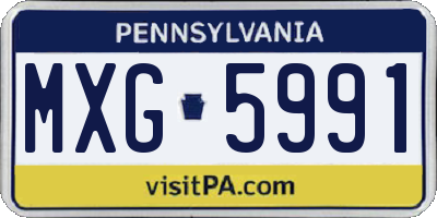 PA license plate MXG5991