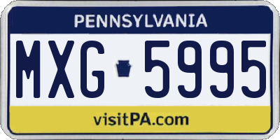 PA license plate MXG5995