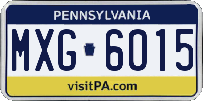 PA license plate MXG6015