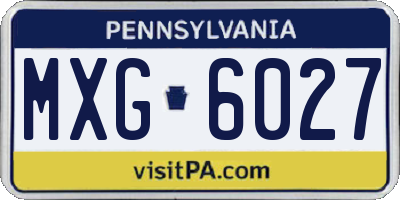 PA license plate MXG6027