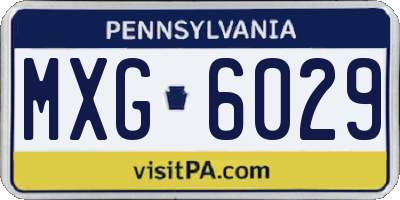PA license plate MXG6029