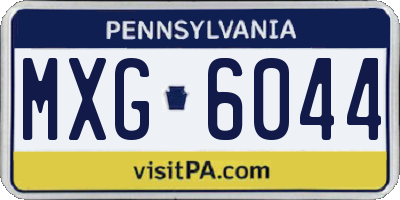 PA license plate MXG6044