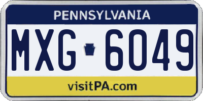 PA license plate MXG6049