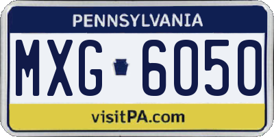 PA license plate MXG6050