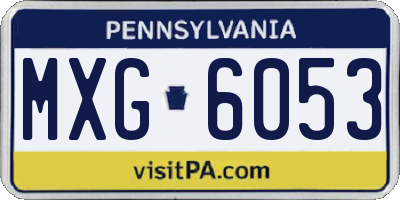 PA license plate MXG6053