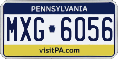 PA license plate MXG6056