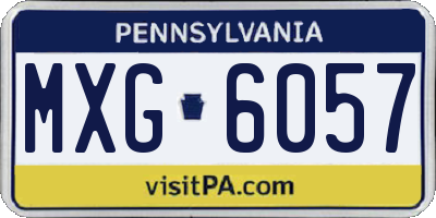 PA license plate MXG6057