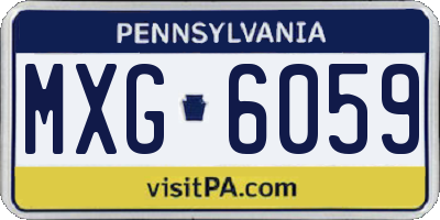 PA license plate MXG6059