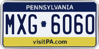 PA license plate MXG6060