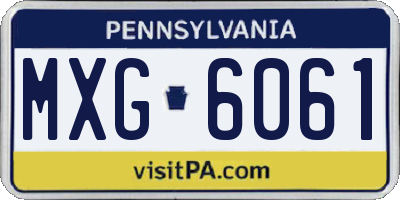 PA license plate MXG6061