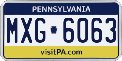 PA license plate MXG6063