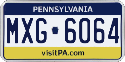 PA license plate MXG6064