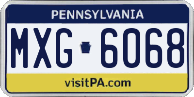 PA license plate MXG6068