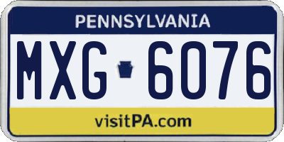 PA license plate MXG6076