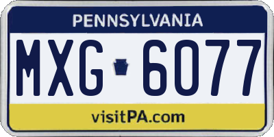 PA license plate MXG6077