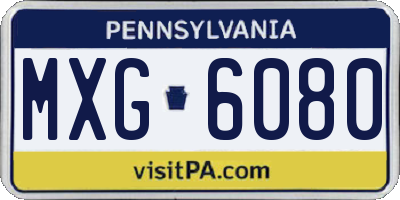 PA license plate MXG6080