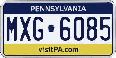 PA license plate MXG6085