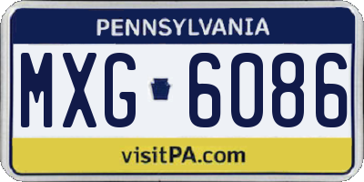 PA license plate MXG6086