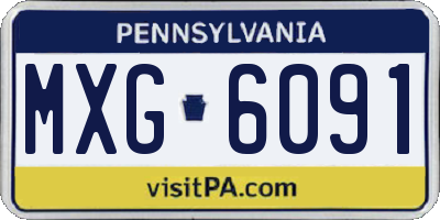 PA license plate MXG6091