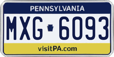 PA license plate MXG6093