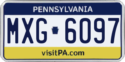 PA license plate MXG6097