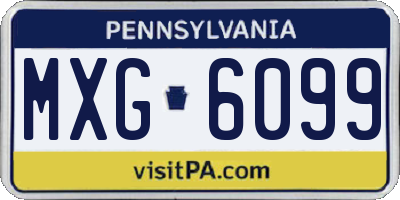 PA license plate MXG6099