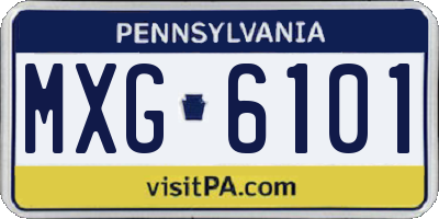 PA license plate MXG6101