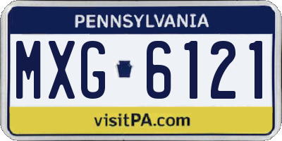 PA license plate MXG6121
