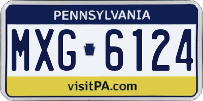 PA license plate MXG6124