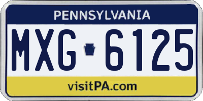 PA license plate MXG6125