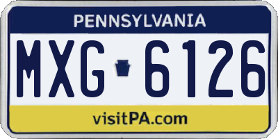 PA license plate MXG6126