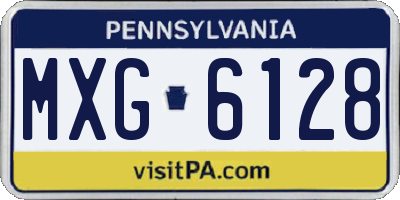 PA license plate MXG6128