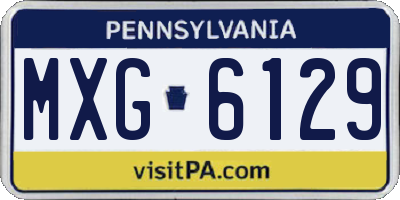 PA license plate MXG6129