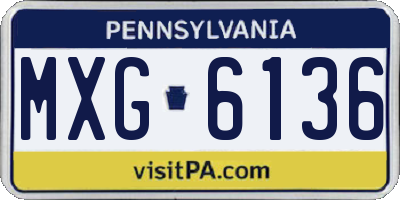 PA license plate MXG6136