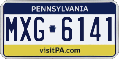 PA license plate MXG6141