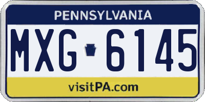 PA license plate MXG6145