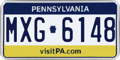 PA license plate MXG6148