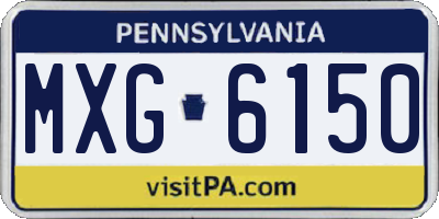 PA license plate MXG6150