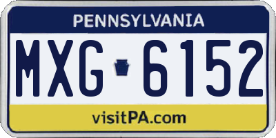 PA license plate MXG6152