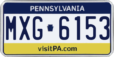 PA license plate MXG6153