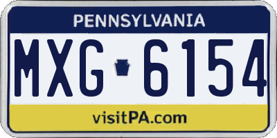 PA license plate MXG6154