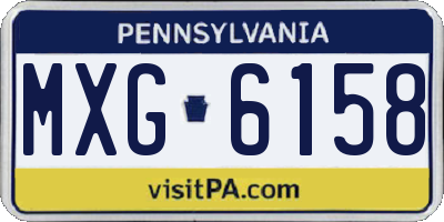 PA license plate MXG6158