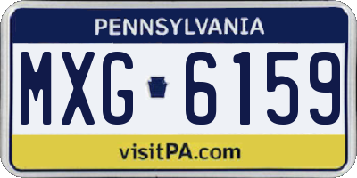 PA license plate MXG6159