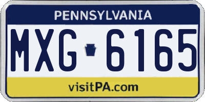 PA license plate MXG6165