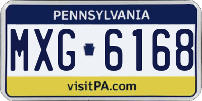 PA license plate MXG6168