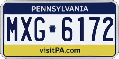 PA license plate MXG6172