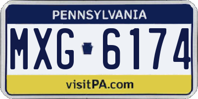 PA license plate MXG6174