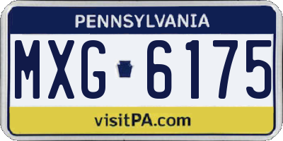 PA license plate MXG6175