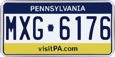 PA license plate MXG6176