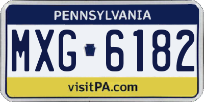 PA license plate MXG6182